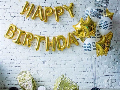 Bong bóng kiếng chữ HAPPY BIRTHDAY cao 33cm BBK-HPBD-01