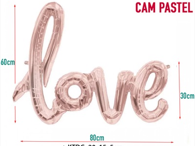Bong bóng kiếng chữ Love viết thường dính liền cao 60cm BBK-LOVE-02