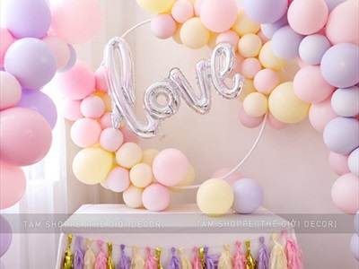 Bong bóng kiếng chữ Love viết thường dính liền cao 60cm BBK-LOVE-02