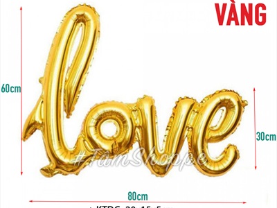 Bong bóng kiếng chữ Love viết thường dính liền cao 60cm BBK-LOVE-02