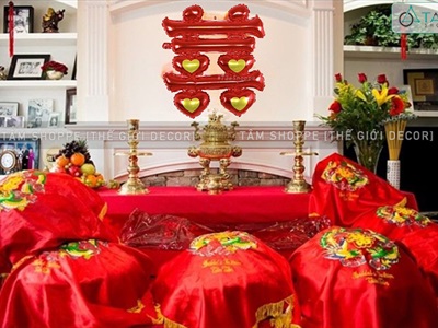 Bong bóng kiếng chữ Song Hỷ 90cm BBK-CH.SH-01
