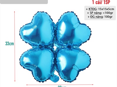 Bong bóng kiếng cỏ 4 lá 33cm BBK-CO4LA-01