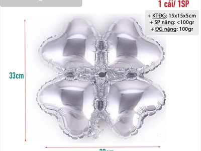 Bong bóng kiếng cỏ 4 lá 33cm BBK-CO4LA-01