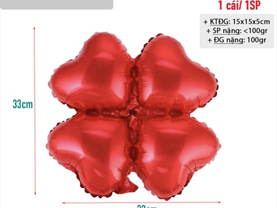 Bong bóng kiếng cỏ 4 lá 33cm BBK-CO4LA-01