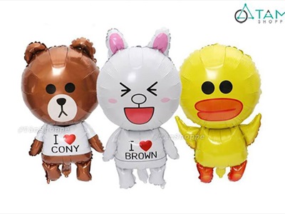 Bong bóng kiếng hình Gấu Brown - Thỏ Cony - Vịt Sally 33cm BBK-HCV-01