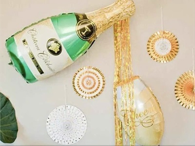 Bong bóng kiếng chai rượu champagne ly bia trang trí tiệc BBK-BR-01