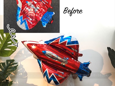 Bong bóng kiếng hình máy bay dài 90cm BBK-MB-01