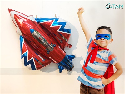Bong bóng kiếng hình máy bay dài 90cm BBK-MB-01
