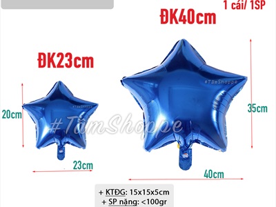 Bong bóng kiếng ngôi sao trơn màu nhiều cỡ BBK-SAO-01