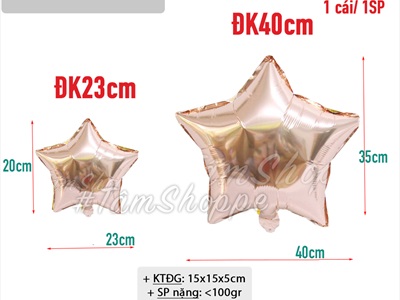 Bong bóng kiếng ngôi sao trơn màu nhiều cỡ BBK-SAO-01
