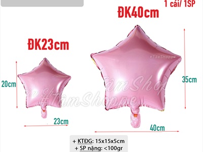 Bong bóng kiếng ngôi sao trơn màu nhiều cỡ BBK-SAO-01