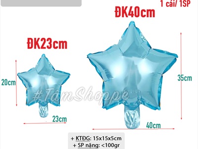 Bong bóng kiếng ngôi sao trơn màu nhiều cỡ BBK-SAO-01