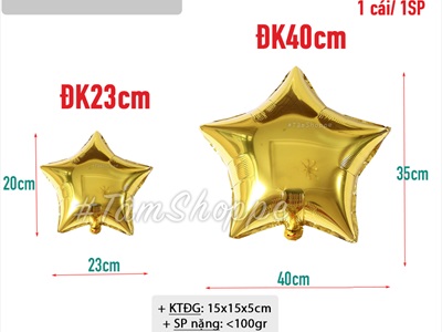 Bong bóng kiếng ngôi sao trơn màu nhiều cỡ BBK-SAO-01