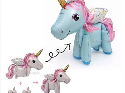 Bong bóng kiếng ngựa Pony 4D tự đứng được 85cm BBK-NGUA-02