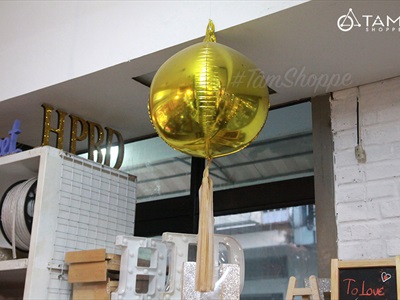 Bong bóng kiếng quả cầu vàng Gold 4D BBK-QC-01