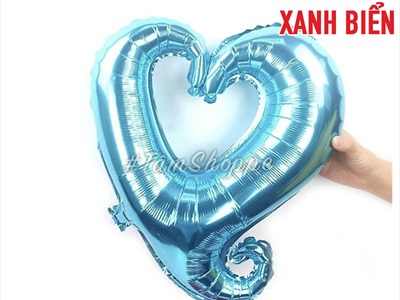 Bong bóng kiếng trái tim móc tình yêu 35cm BBK-TIM-02