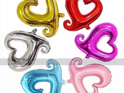 Bong bóng kiếng trái tim móc tình yêu 35cm BBK-TIM-02