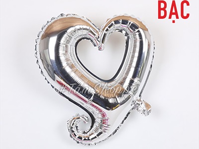 Bong bóng kiếng trái tim móc tình yêu 35cm BBK-TIM-02