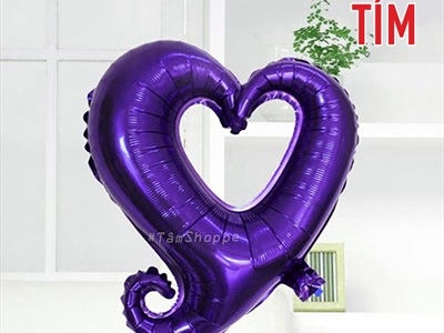 Bong bóng kiếng trái tim móc tình yêu 35cm BBK-TIM-02