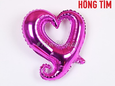 Bong bóng kiếng trái tim móc tình yêu 35cm BBK-TIM-02