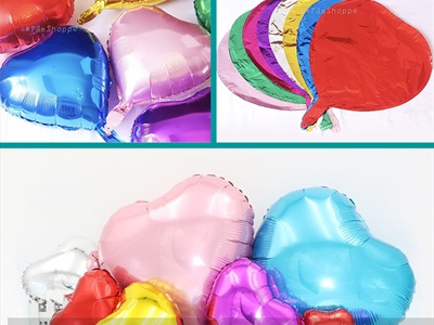 Bong bóng kiếng trái tim trơn màu nhiều cỡ BBK-TIM-03