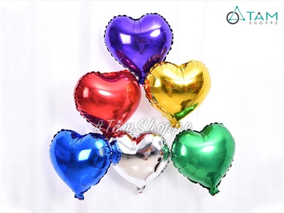 Bong bóng kiếng trái tim trơn màu nhiều cỡ BBK-TIM-03