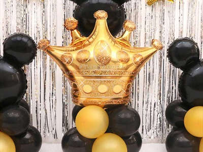 Bong bóng kiếng vương miệng vàng Gold 70cm BBK-VM-01