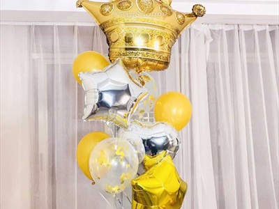 Bong bóng kiếng vương miệng vàng Gold 70cm BBK-VM-01