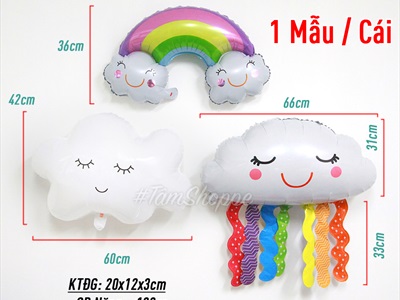 Bóng kiếng hình đám mây cầu vồng nhiều kiểu 60cm BBK-MAY-01
