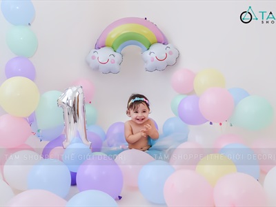 Bóng kiếng hình đám mây cầu vồng nhiều kiểu 60cm BBK-MAY-01
