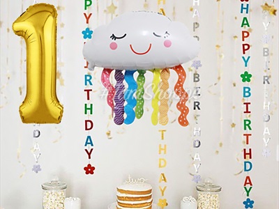 Bóng kiếng hình đám mây cầu vồng nhiều kiểu 60cm BBK-MAY-01