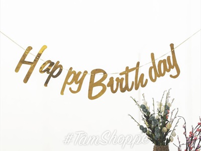 Dây banner chữ Happy birthday giấy chữ thường ép kim BANER-HPBD-01