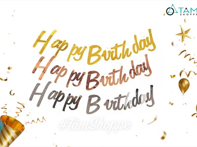 Dây banner chữ Happy birthday giấy chữ thường ép kim BANER-HPBD-01