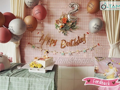 Dây banner chữ Happy birthday giấy chữ thường ép kim BANER-HPBD-01