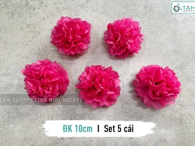 Hoa giấy tú cầu trang trí tiệc nhiều màu nhiều cỡ