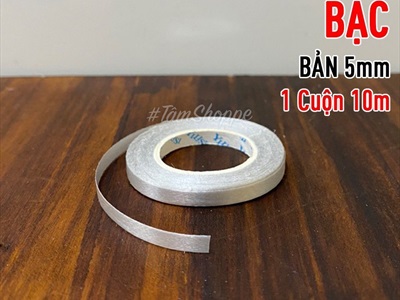 Ruy băng nhựa bản nhỏ 5mm cột bong bóng cuộn 10m RUYBANG-12