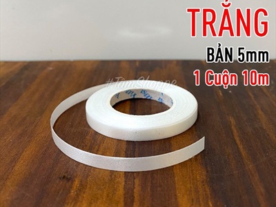 Ruy băng nhựa bản nhỏ 5mm cột bong bóng cuộn 10m RUYBANG-12