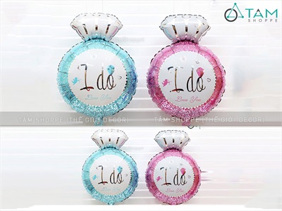 Set 02 bong bóng kiếng nhẫn cưới kim cương I DO BBK-NHAN-01
