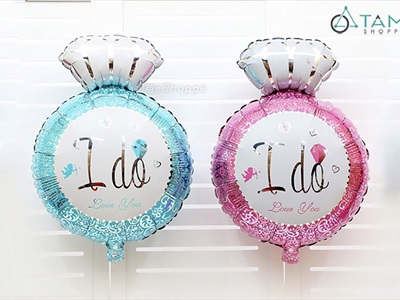 Set 02 bong bóng kiếng nhẫn cưới kim cương I DO BBK-NHAN-01