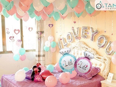 Set 02 bong bóng kiếng nhẫn cưới kim cương I DO BBK-NHAN-01