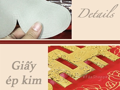 Set 02 chữ song Hỷ dán tường đám cưới ĐK60cm CHU-GIAY-01
