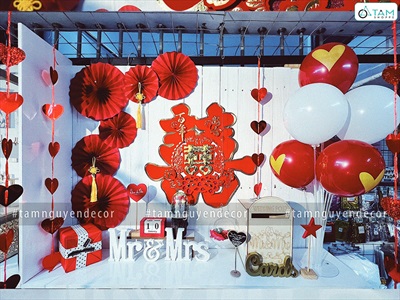 Set 02 chữ song Hỷ dán tường đám cưới ĐK60cm CHU-GIAY-01
