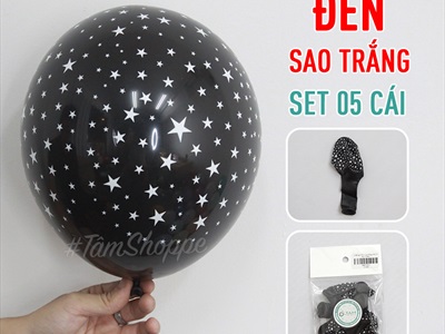 Set 05 bóng cao su in sao ĐK25cm BBCS-INSAO