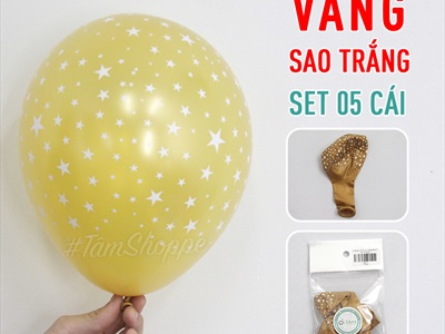Set 05 bóng cao su in sao ĐK25cm BBCS-INSAO