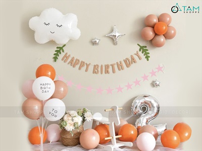 Set 05 bóng cao su trắng in chữ Happy birthday - to you đen ĐK25cm BBCS-HPBD-01