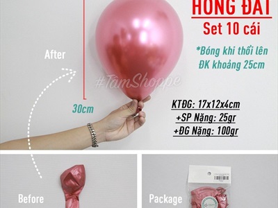 Set 10 bong bóng cao su siêu nhủ ĐK25cm BBCS-SIEUNHU