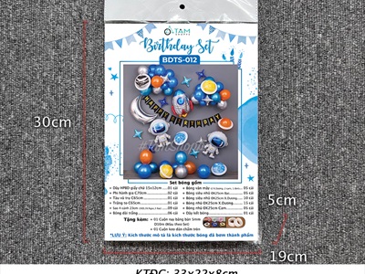 Set bóng sinh nhật 2 phi hành gia xanh dương SSN-BDTS-012