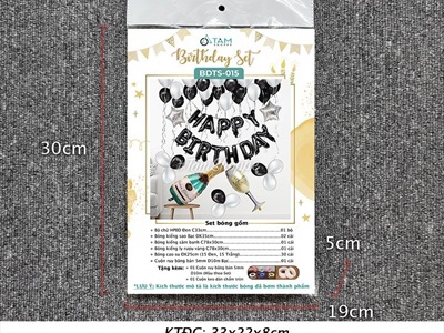 Set bóng sinh nhật rượu vang HPBD 2 sao SSN-BDTS-014