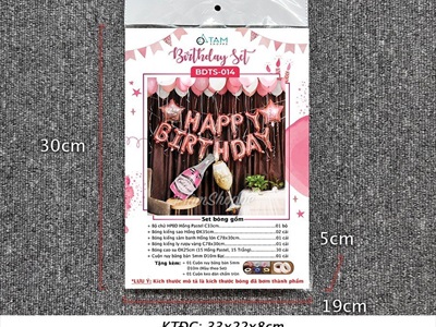 Set bóng sinh nhật rượu vang HPBD 2 sao SSN-BDTS-014