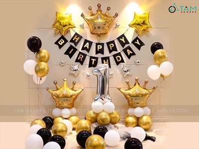 Set bóng sinh nhật vương miệng Hoàng gia (Số theo tuổi) SSN-BDTS-004-5